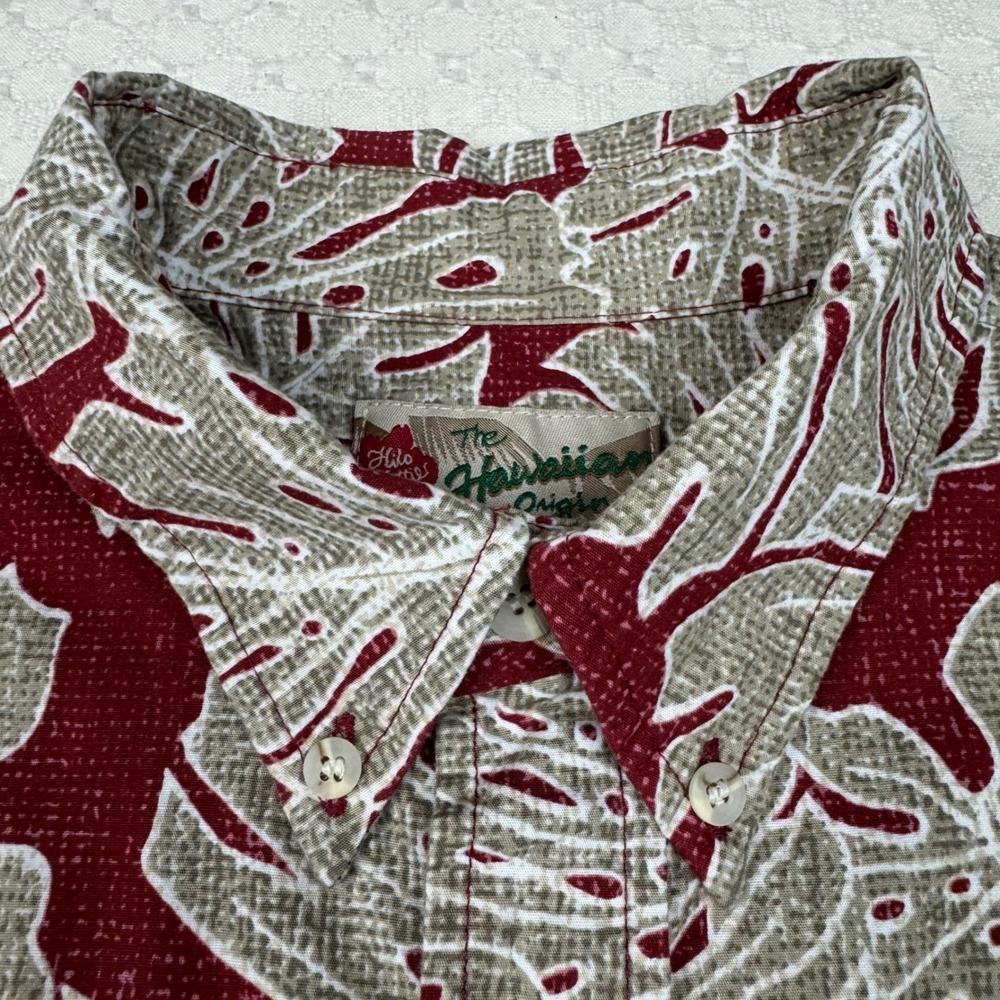 Hilo Hattie Hawaiian Shirt Men XL Monstera Leaf Short Sleeve Popover Aloha Retro - Picture 12 of 12